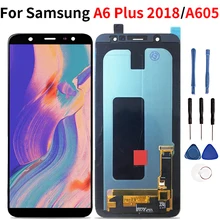 Для samsung Galaxy A6 Plus сенсорный ЖК-дисплей дигитайзер в сборе для samsung A6 Plus A6 A605 A605FD