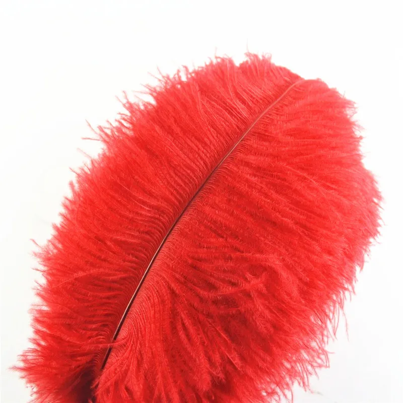 50Pcs/Lot Red Ostrich Feathers for Crafts 15-70cm Feather Plumes Jewelry Making Wedding Decoration | Дом и сад