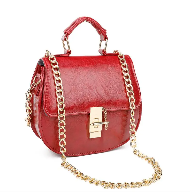 chain wine red Роскошные Брендовые женские сумки модные женские сумки кожаные сумки PU Сумка через плечо маленькие сумки через плечо для женщин сумки-мессенджеры - Цвет: chain wine red
