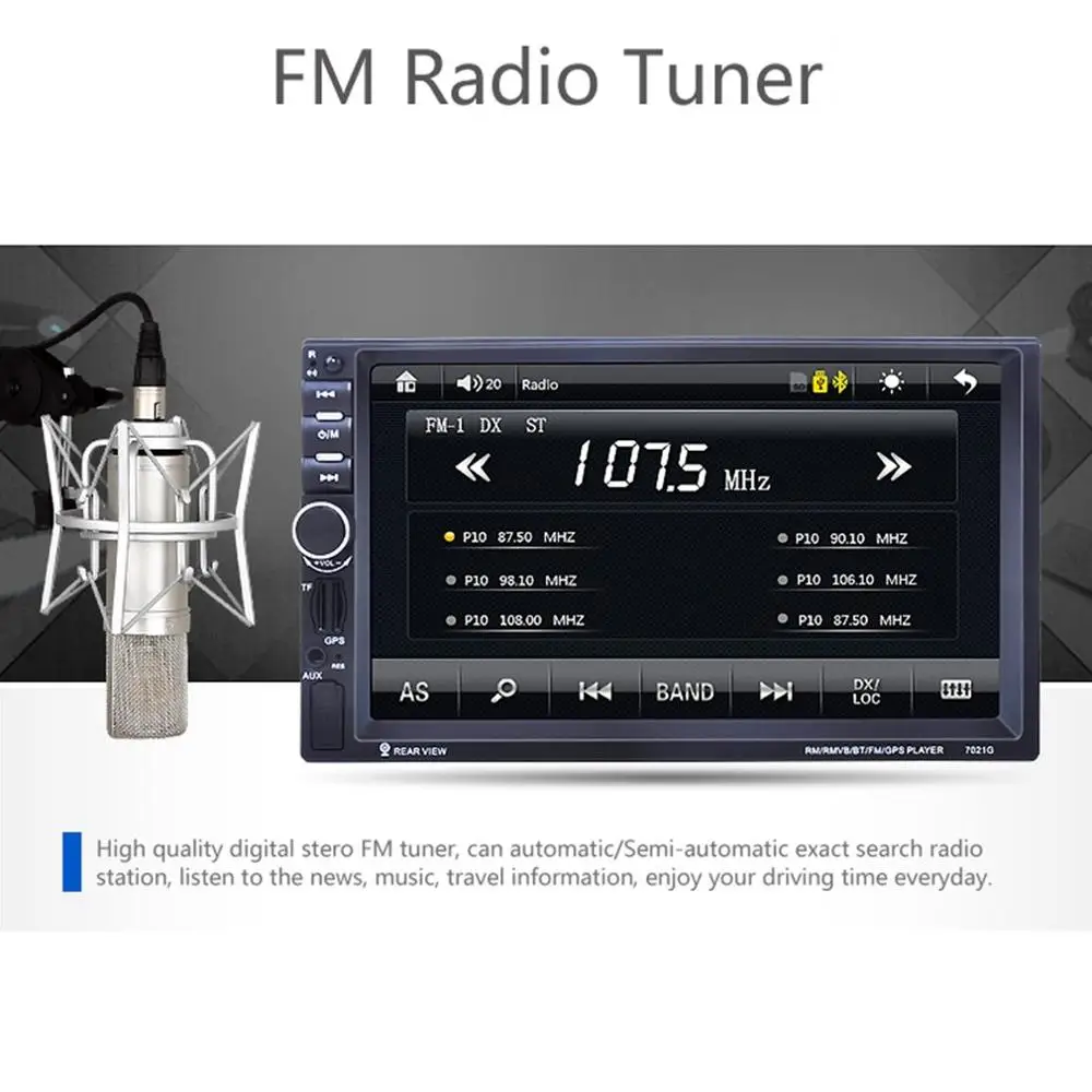  7-Inch 1080P Hd Dell'automobile Dello Schermo di Tocco MP5 Player con Gps di Navigazione Vivavoce F