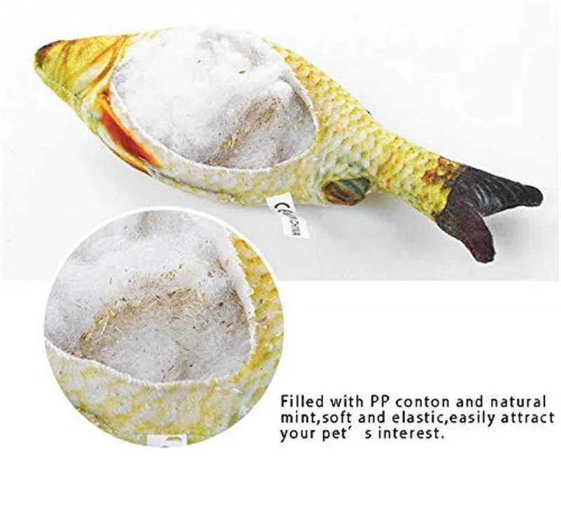 Fish-Shaped Soft Silicone Mint cat toy (1)