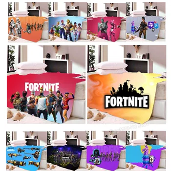 

3D Cartoon Blanket Fortnites Anime Figure Woolen Blanket Fortress Night Throw Blanket Fleece Microfibe Carpet Printed Carpet Rug