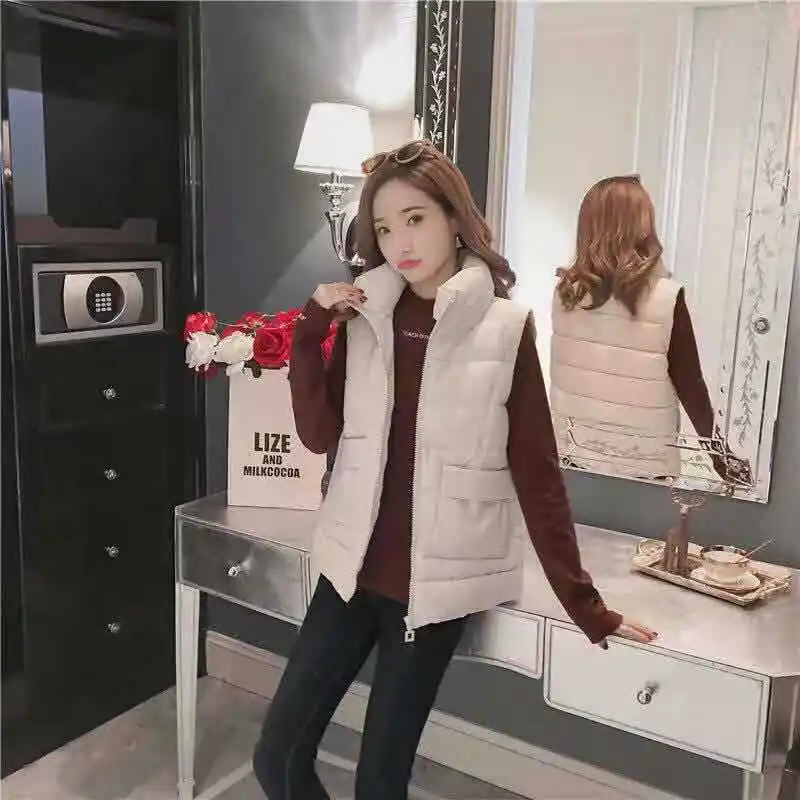 New Style down Feather Cotton Vest WOMEN'S Vest Coat Winter Thick Section Short Korean-style Autumn& Winter Vest