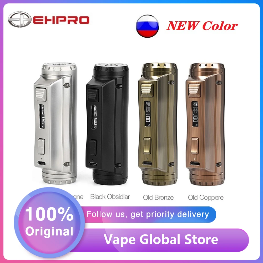 Цвет Ehpro холодной Сталь 100 TC Box MOD 120 Вт электронная сигарета, испаритель Vape Mod Мощность По 18650/20700/21700 батарея vs перетащите 2/Mechman