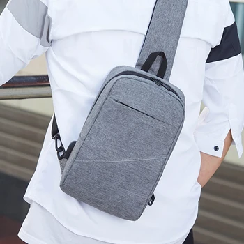 

Men Chest Bag Packs Hip-Hop Sling Bag Large Capacity Soft Canvas Shoulder Crossbody Bags Men Waist Packs Vertical Square Bag