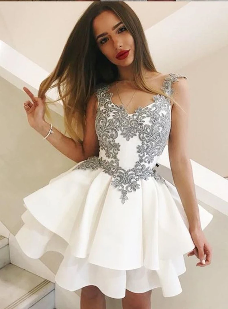 Hot-A-Line-Lace-Appliques-White-Short-Prom-Dress-Graduation-Homecoming-Dresses (1)