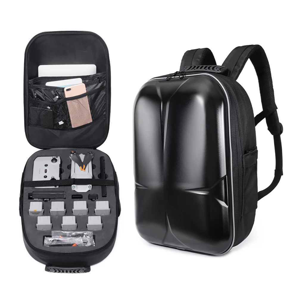 Black Waterproof Drone Backpack Bag Carrying Case Dual Zipper Hard Shell Rucksack for DJI Air 2S Accessories | Электроника