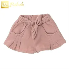 Новые шорты для девочек на осень и зиму, детские штаны с бантом, детская одежда, для детей 2-7 лет