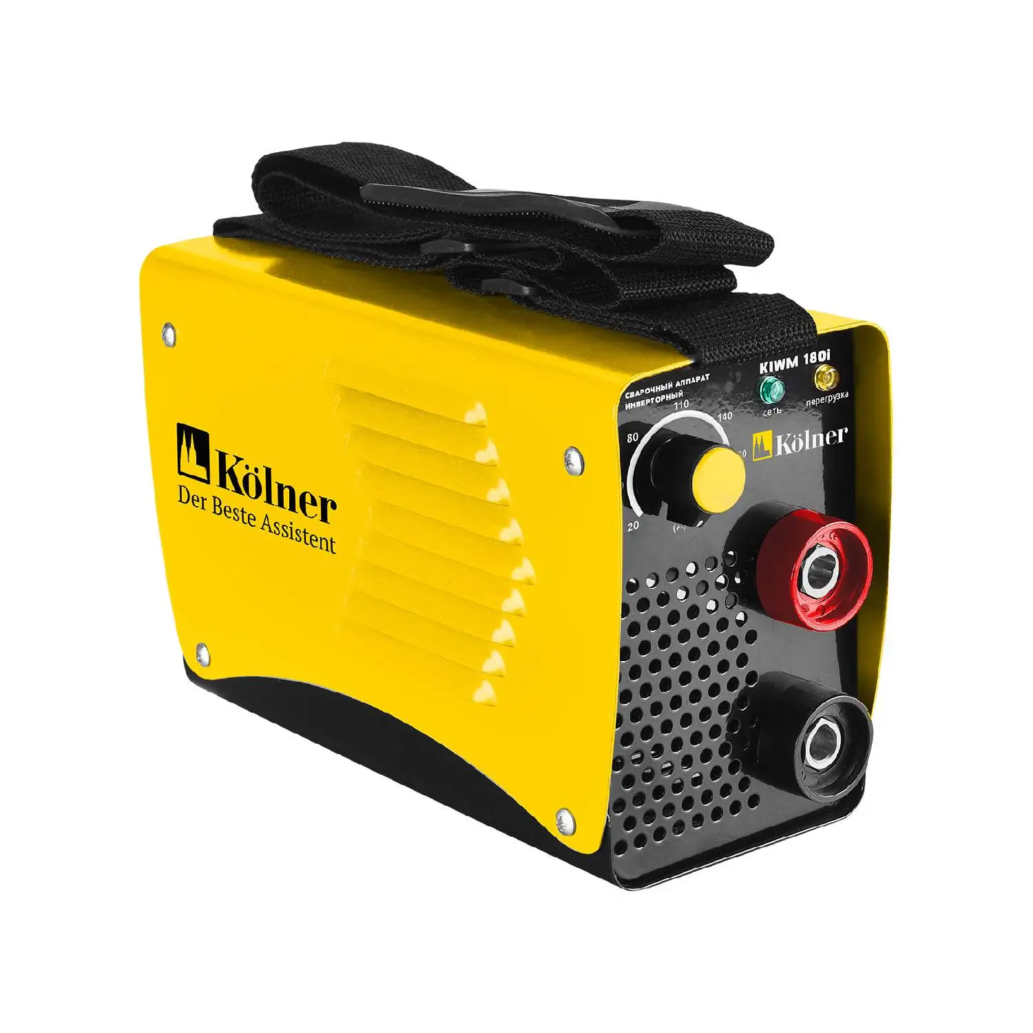 Аппарат сварочный инверторный Kolner KIWM 180 i (мощность 6100 Вт, диапазон тока 20-180 А, 180A/60% , диаметр электродов 1,6 - 4 мм, работа при пониженном напряжении)