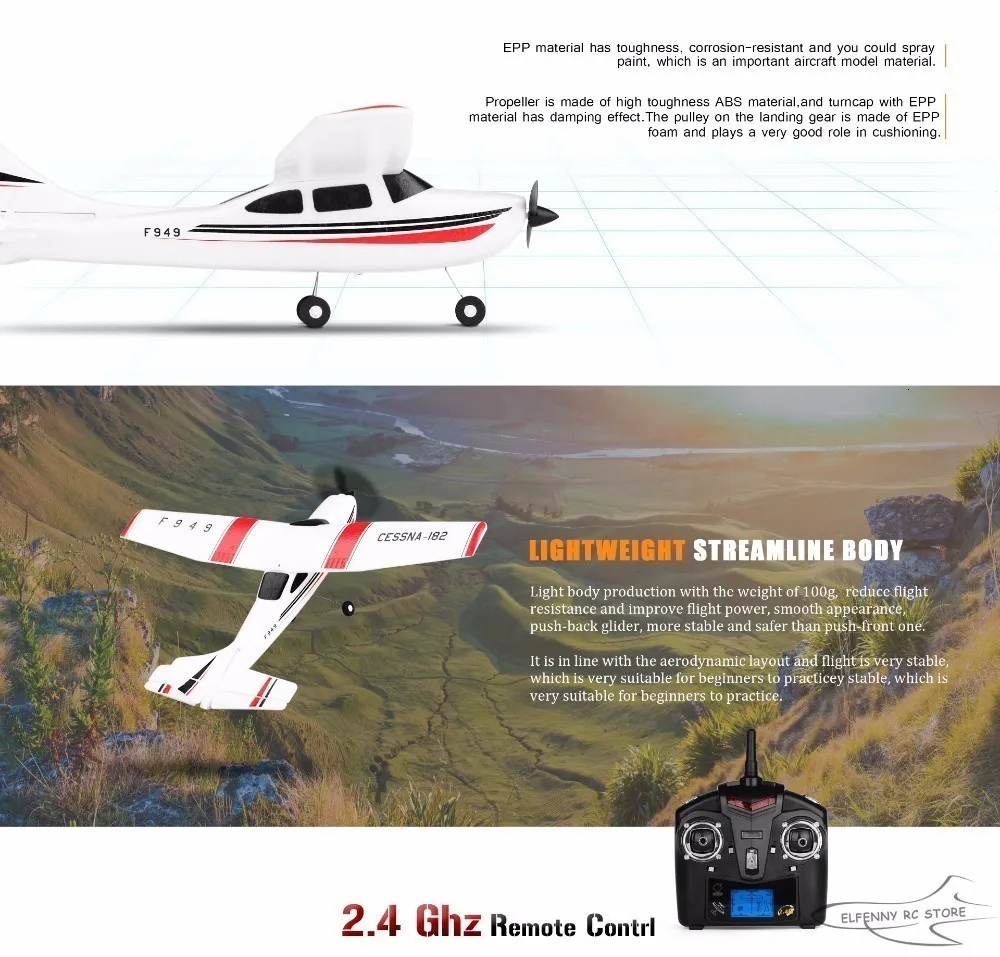 WLtoys F949 Sky King 2,4G RC самолет с фиксированным крылом RTF самолет радиоуправляемый самолет 3CH RC с фиксированным крылом WL F949 Дрон