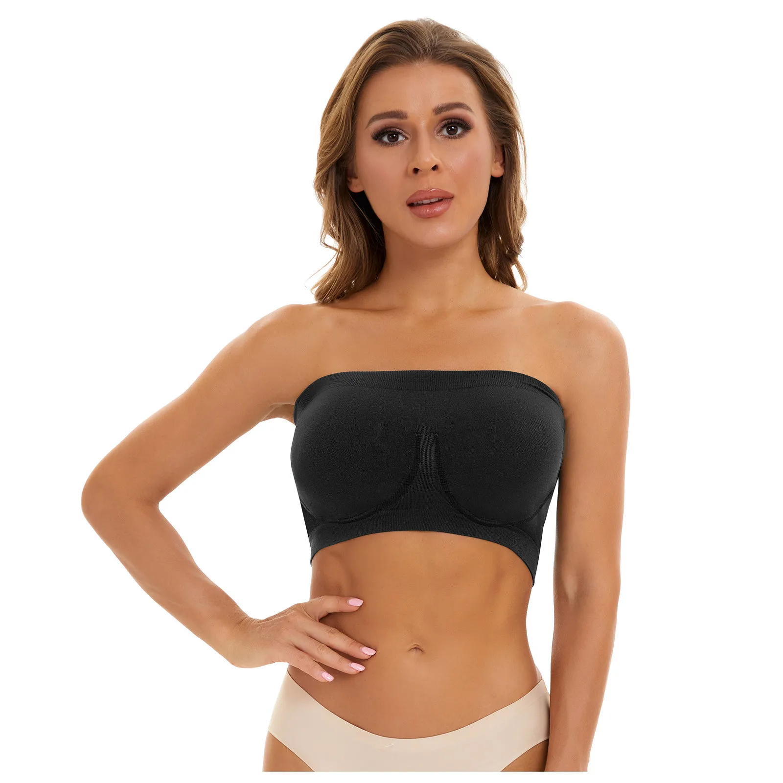 Sports Bra Womens Bras Sports Underwear Sports Bras For Women Big Size Strapless Bra Bandeau Tube Padded Top Stretchy Fitness Yoga Tops Bra Sportwear Exercise Clothes