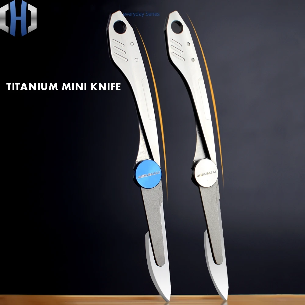 

Titanium Alloy Mini EDC Folding Knife Multi-function Pocket Keychain Portable Utility Knife