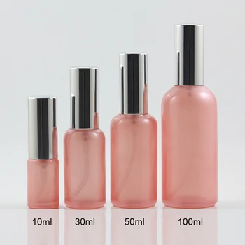 

Wholesale 50ml Empty Pink Glass Bottle With Lotion /Liquid Spray Pump