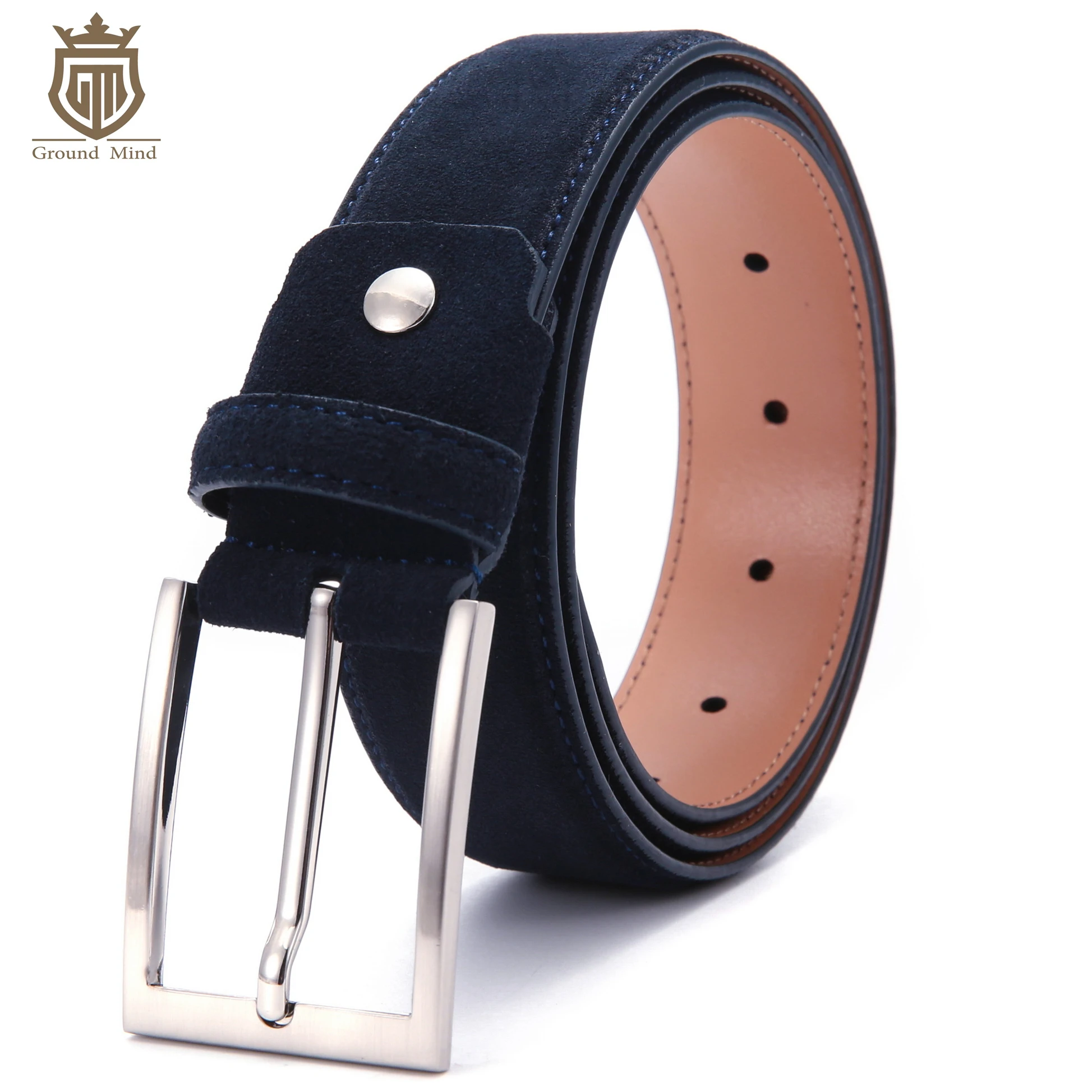 Cinturones de cuero de ante para hombre, cinturón de cuero genuino para hombre con hebilla de Pin de de homme|belt brand luxury - AliExpress