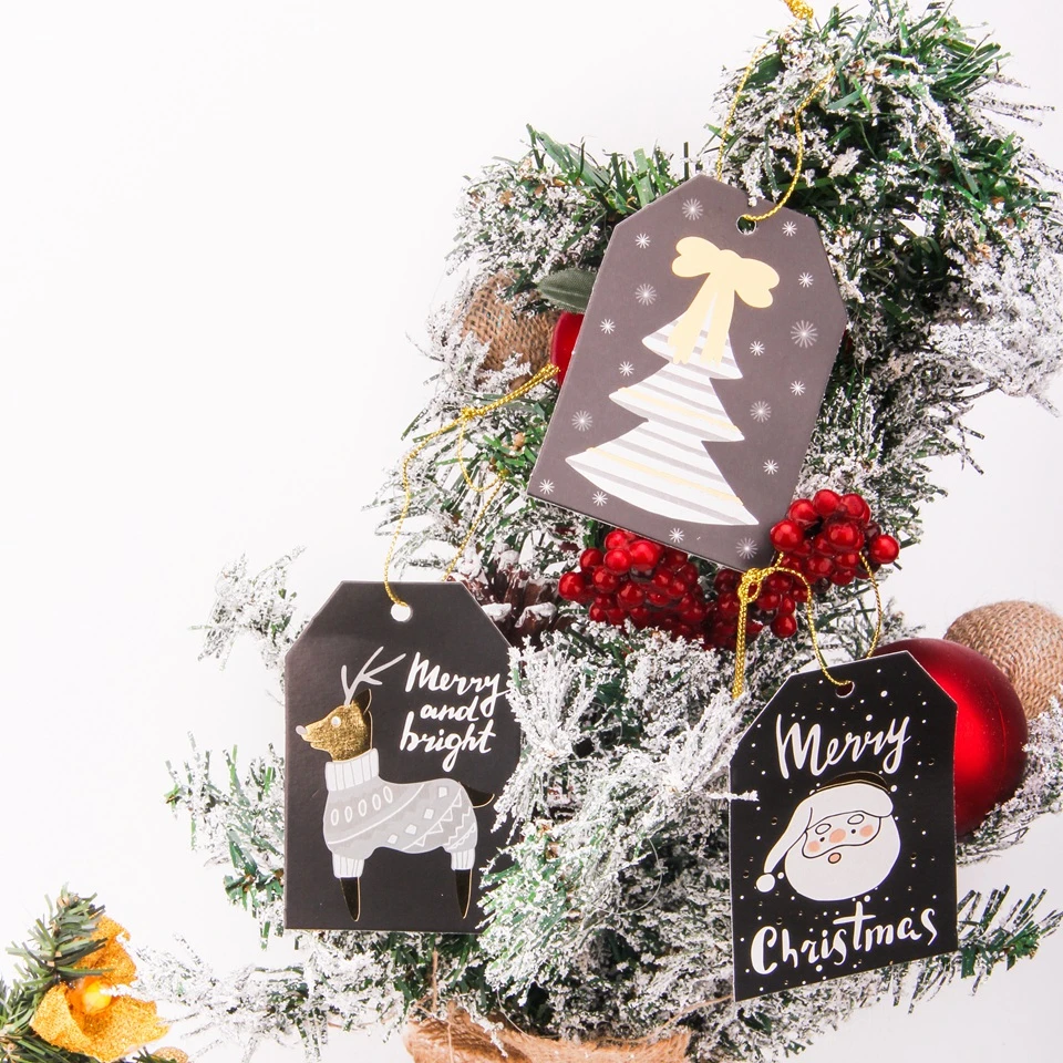 12 шт./компл. Merry Christmas крафт-бумага ярлыки для поделок скрапбукинга подвесной