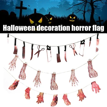 

Halloween Horror Pull Flag Broken Hand Tricky Props Party Halloween Decoration S7JN