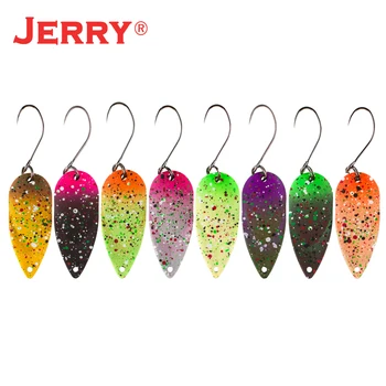 

Jerry cynosure micro area trout spoon lure kit set UV colors metal fishing lures brass lake stream glitters spinners