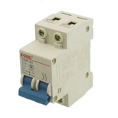 

AC 400V 16A 2 Poles Overload Protection MCB Mini Circuit Breaker