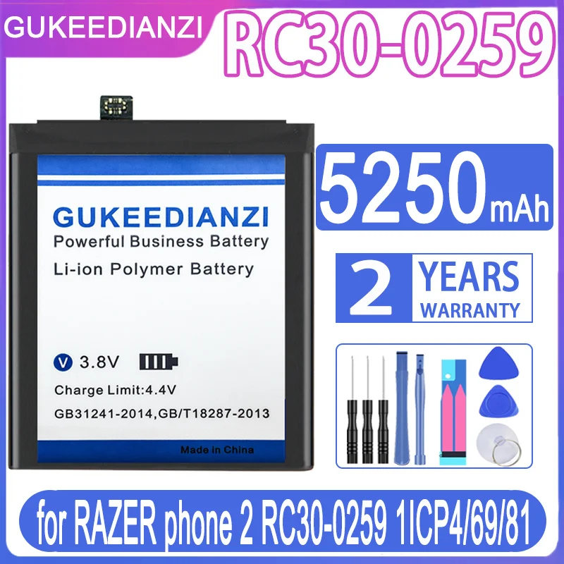 Запасная батарея GUKEEDIANZI 5250 мАч для телефона RAZER 2 RC30-0259 1ICP4/69/81 телефон | Мобильные