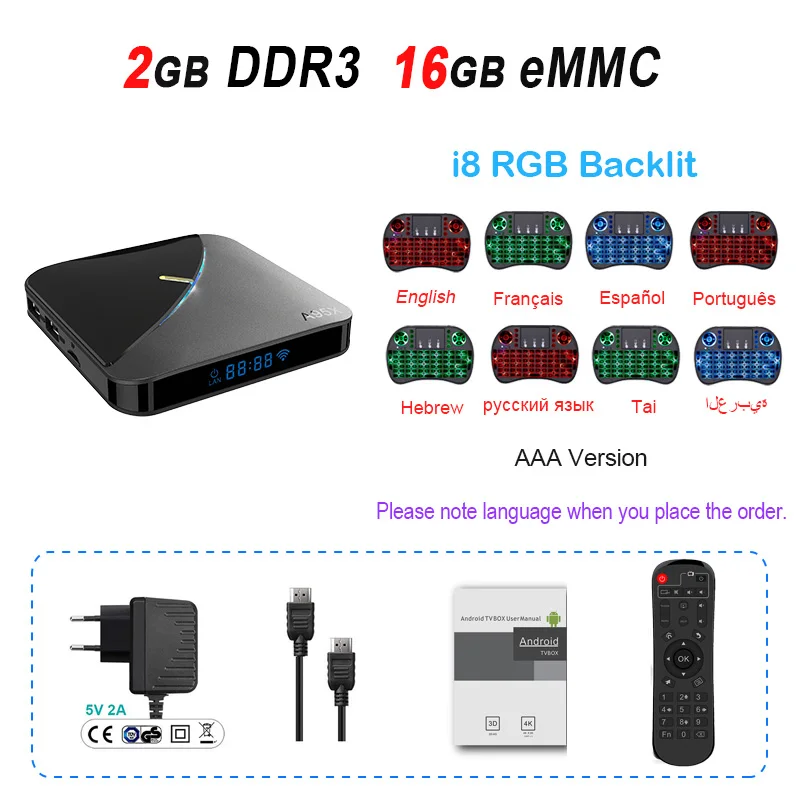 A95X F3 Air Smart tv Box Amlogic S905X3 Android 9,0 tv Box 4GB 64GB 2,4G 5G Wifi 8K RGB светильник медиаплеер 4K Netflix A95X Box - Цвет: 2GB 16GB i8RGB