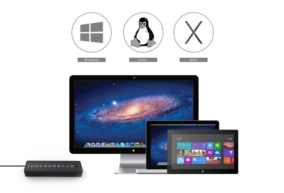 10 портов USB3.0 концентратор Настольный концентратор 12V3A источник питания с 1,0 м кабель передачи данных огнестойкий ABS для ПК Mac ноутбук черный, P10-U3