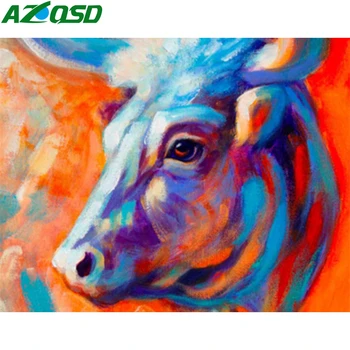 

AZQSD Unframe Painting By Numbers On Canvas Animal Handmade Gift Acrylic Paint DIY Pictures By Numbers Horse Decor For Home