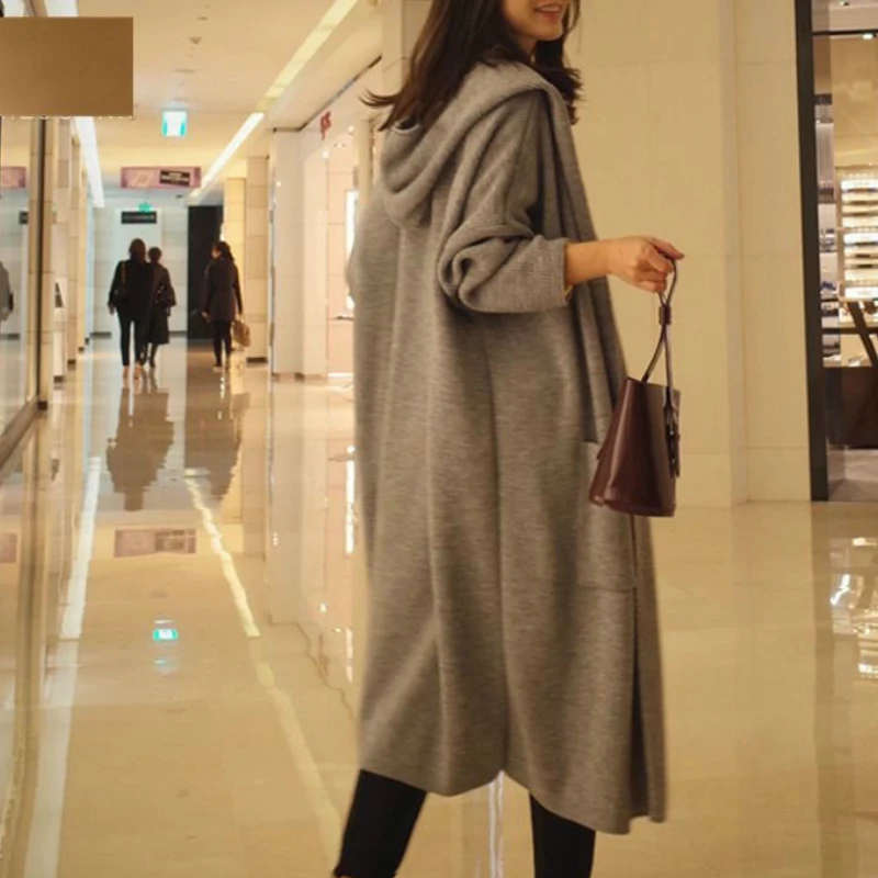 Trench Women Hooded Trendy Spring Korean Style Slim Elegant Minimalist Solid Female Chic Tops Pockets Newest Coats Ovesize 5XL