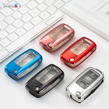 Portachiavi con custodia completa per chiave a distanza per auto in TPU per Volkswagen VW Bora POLO GOLF TIGUAN Passat Jetta Beetle Skoda portachiavi