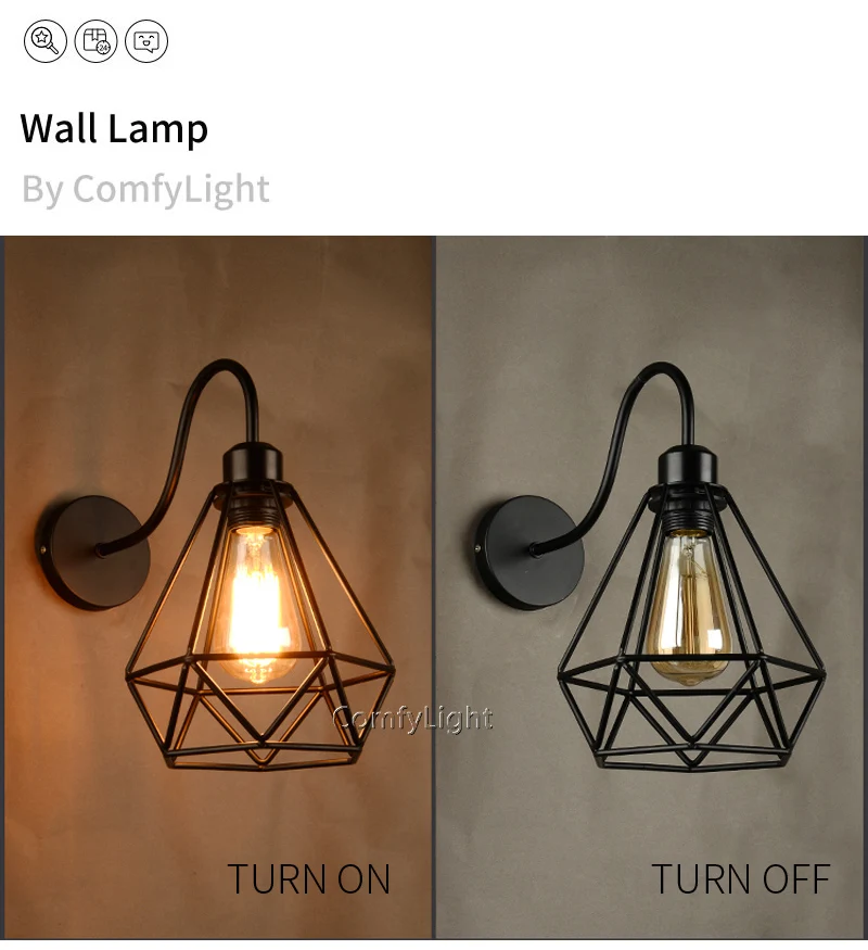 Industrial Retro Wall lamp Vintage Loft light bedroom Warehouse Kitchen Bedside indoor Wall sconces Workshop studio Lighting LED