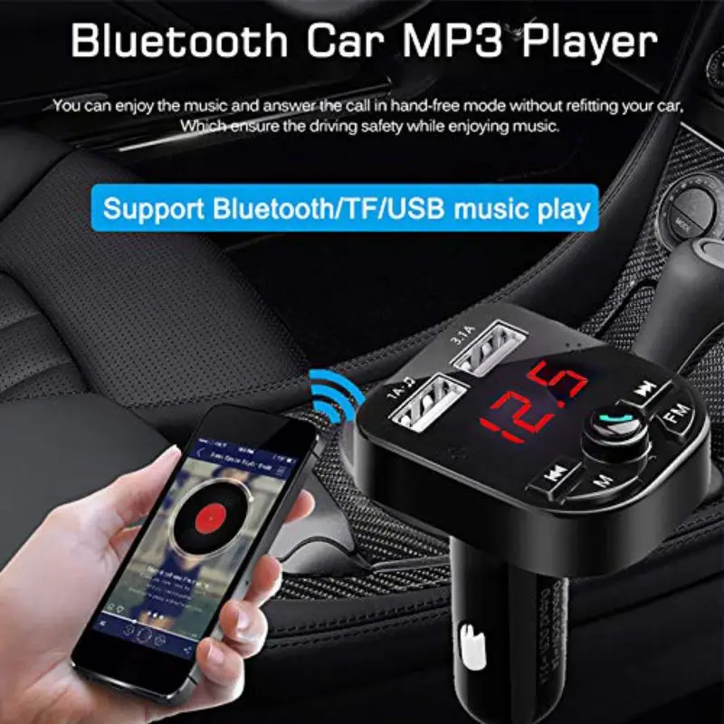 Горячая Bluetooth 5,0 fm-приёмопередатчик с двойным usb-портом автомобильное зарядное устройство U диск/TF карта без потерь Музыкальный плеер