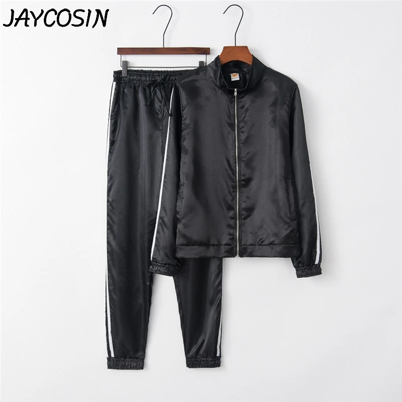 Женский спортивный костюм JAYCOSIN однотонный свитшот на молнии с длинным рукавом и