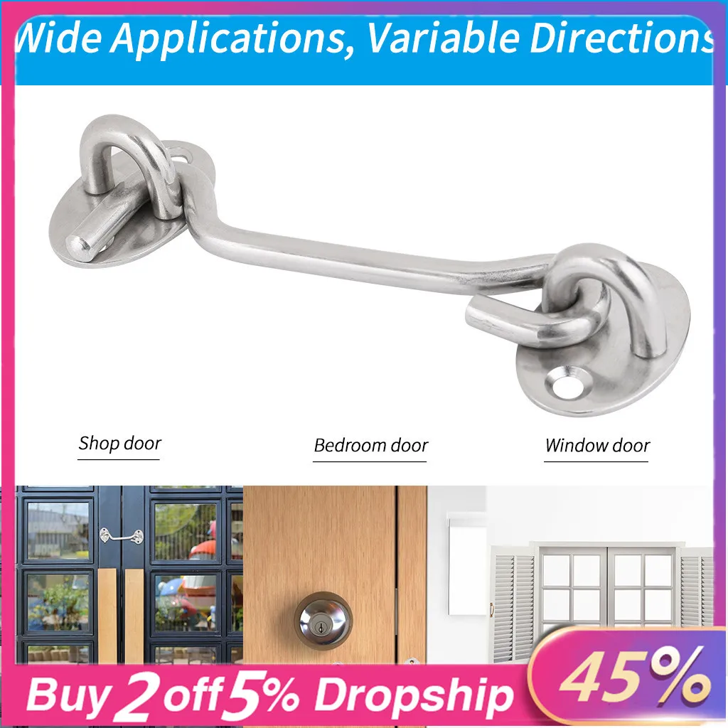 Door Lock Barn Door Heavy Duty Solid Thicken Stainless Steel Gate