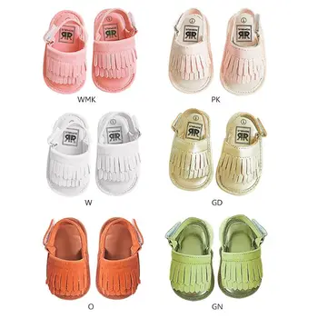 

Toddler Sandals Soft Bottom Shoes Baby Girls Boys Fringed Candy Color Princess Non-slip Shoe