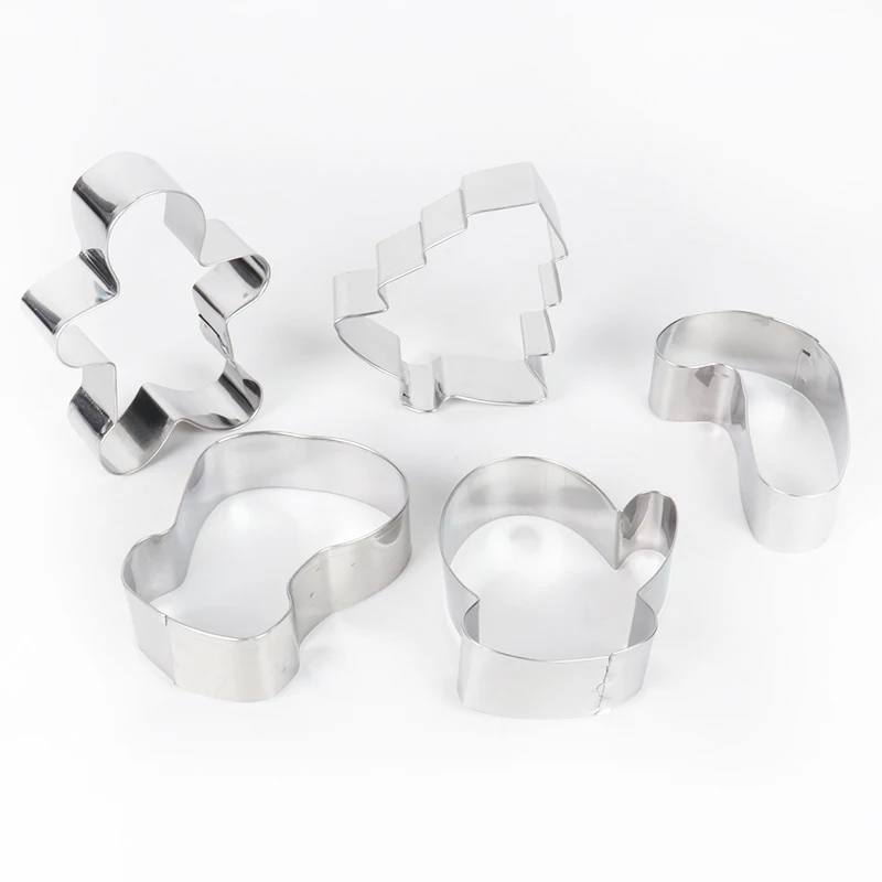 5pcs Christmas Kitchen Deco Cookie Cutter Tools Gingerbread tree Shaped Xmas Biscuit Mold Christams Cake Decorating navidad gift