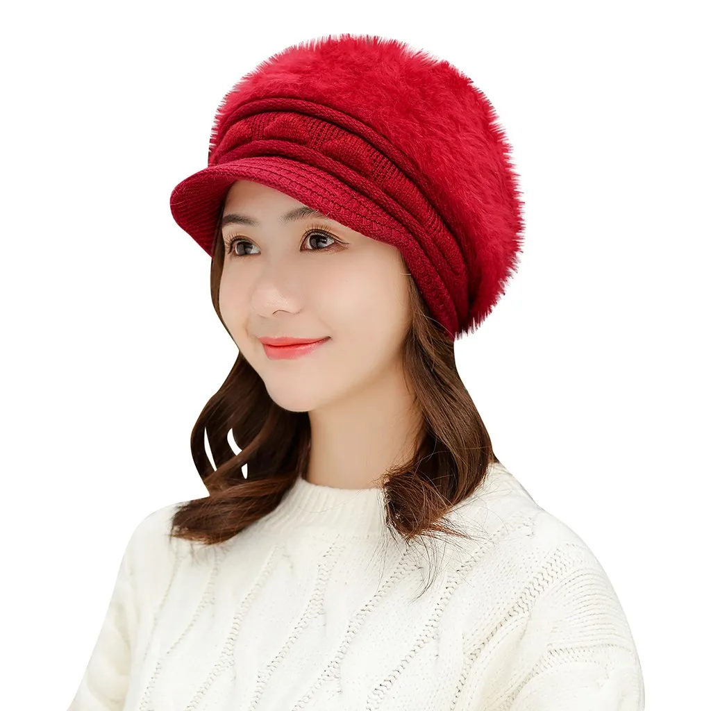 Женская шапка модный шарф сиамский воротник для девочек Милая зимняя вязаная мужская шапка SolidBeret czapka zimowa