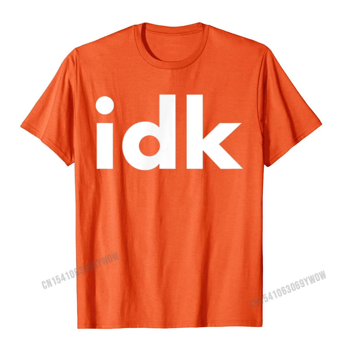 Printed On Top T-shirts Short Sleeve Leisure Prevailing Men Thanksgiving Day Tees Leisure Sweatshirts Round Neck Pure Cotton IDK I Dont Know T-shirt Type Font__968 orange