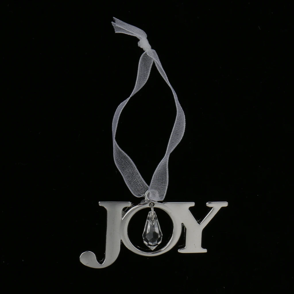 JOY Sign рождественские украшения для рождественской елки висячие украшения из серебристого сплава