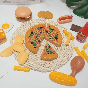 

120 Pcs Simulation Fruit Pretend Toys Plastic Kitchen Toys Miniature Safety Food Set Educational Toy Safety Food Cognition Set