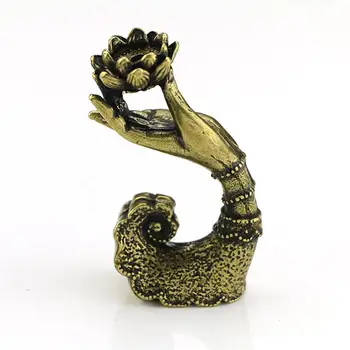 

Retro Buddha Hand Shape Incense Burner Copper Incense Inserted Creative Aroma Therapy Burner Ornament for Home Tearoom Hotel Use