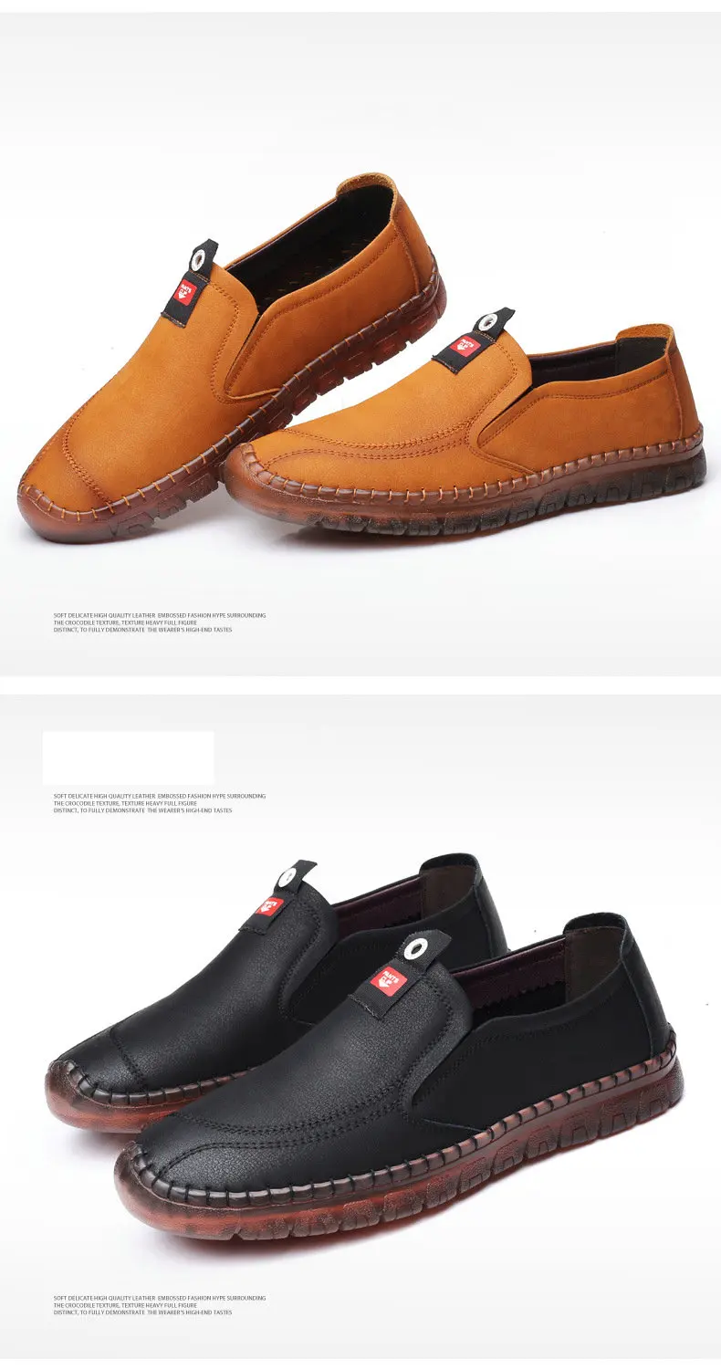 brand New men's casual Flats handmade shoes men Casual Genuine Leather flats driving loafers boat shoes A52-67