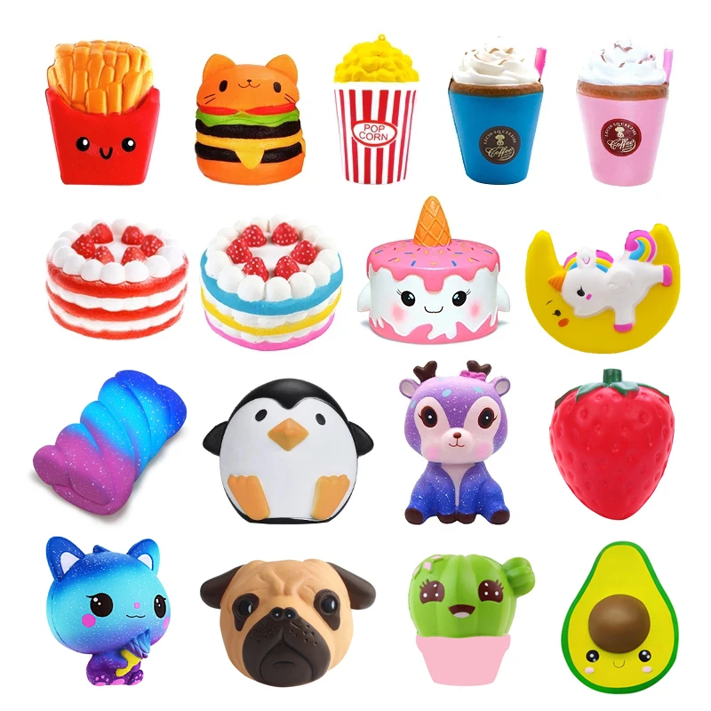 New Jumbo Kawaii Popcorn Fries Panda Squishy Cake Deer Milk Squeeze Toys Slow Rising Cream Scented Antistress Child Kid Baby Toy Squeeze Toys Aliexpress