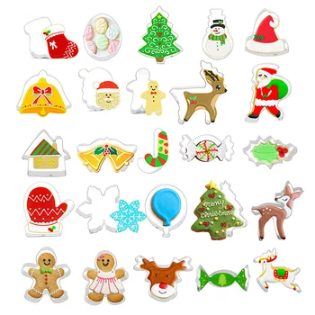 

15/10/5 Pcs 3D Cookie Cutters Mold Merry Christmas Decorations for Home Navidad Ornaments Natal Xmas Decor New Year DIY Tools