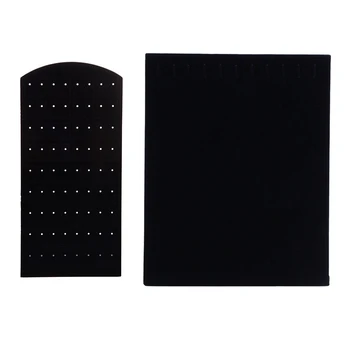 

2 Pcs Jewelry Rack Earring Bracelet Necklace Organizer Holder Display Black, 8.9x18.9cm & 20x10x26cm
