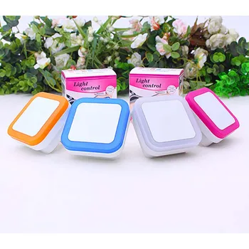 

BST Light Sensor Control Night Light Mini EU US Plug Novelty Square Bedroom Lamp For Baby Gift Romantic Colorful Night Lights