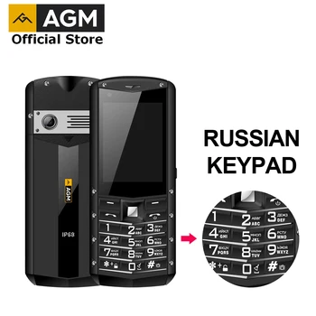 Перейти на Алиэкспресс и купить (Клавиатура с русским шрифтом) AGM M5 упрощенный Android OS 4G LTE Type C сенсорный экран IP68 водонепроницаемый прочный мобильный телефон 2,8 дюймов 2500 мАч
