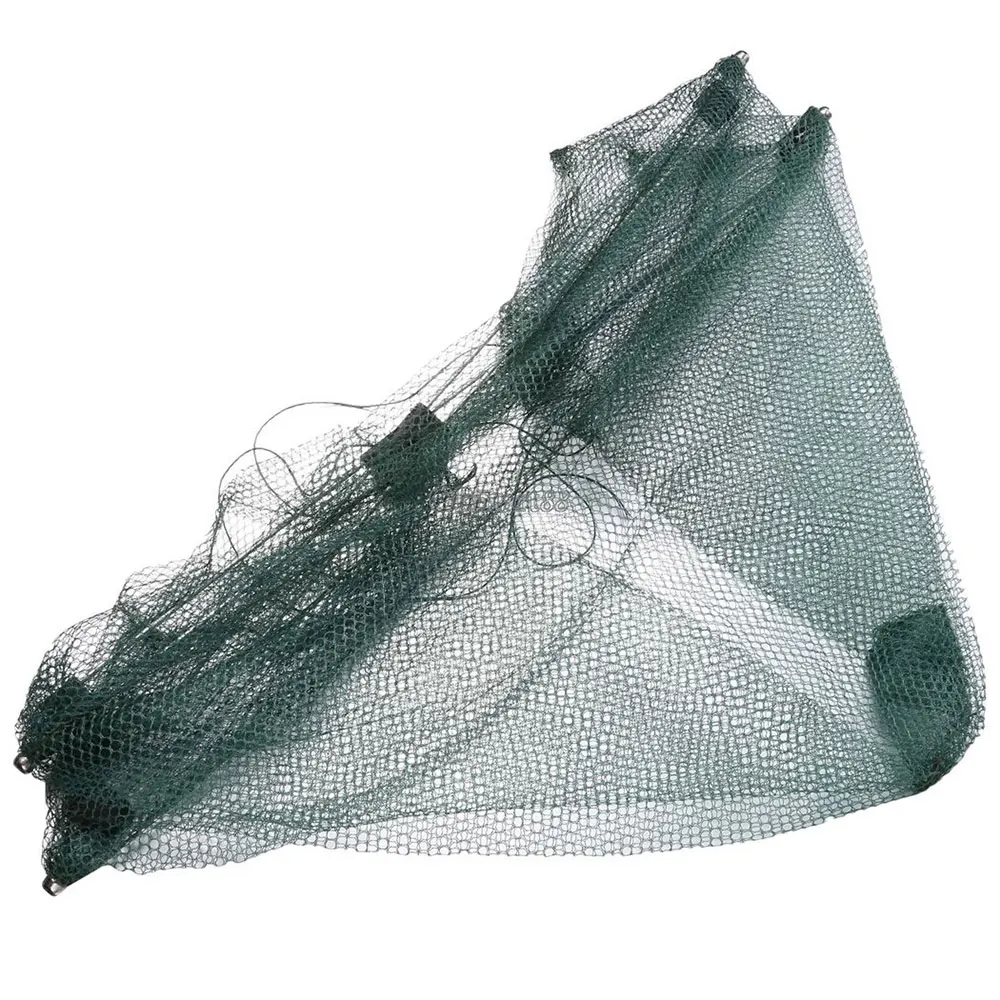 60*60cm Nylon Fishing Cage Fish Bag Hand Throw Net Portable Fishing Net Fishery Green Practical Shrimp Cage Durable Fish Supply