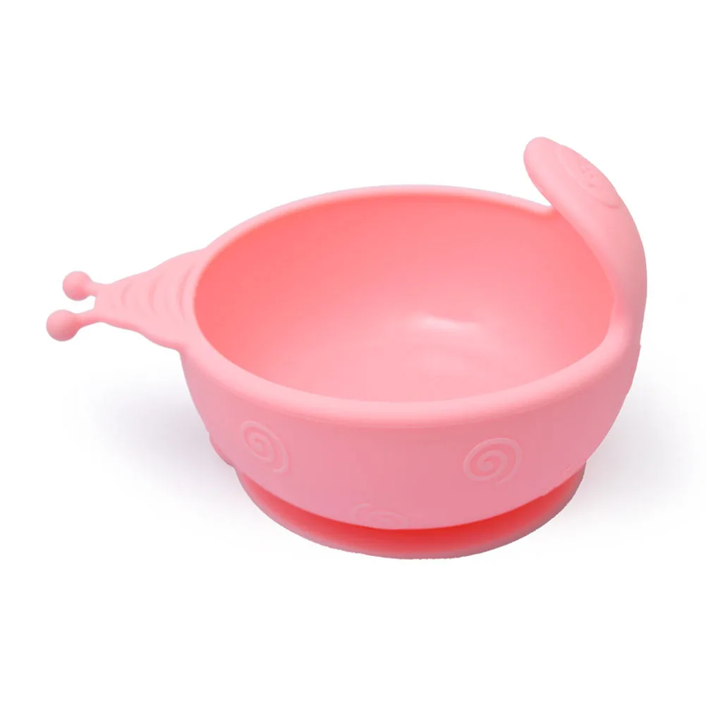 Baby Bowl Anti-fall Suction Cup Base Lightweight Non-toxic Durable Toddlers BPA-free Arc Silicone Easy To Clean Snail - Цена: 
