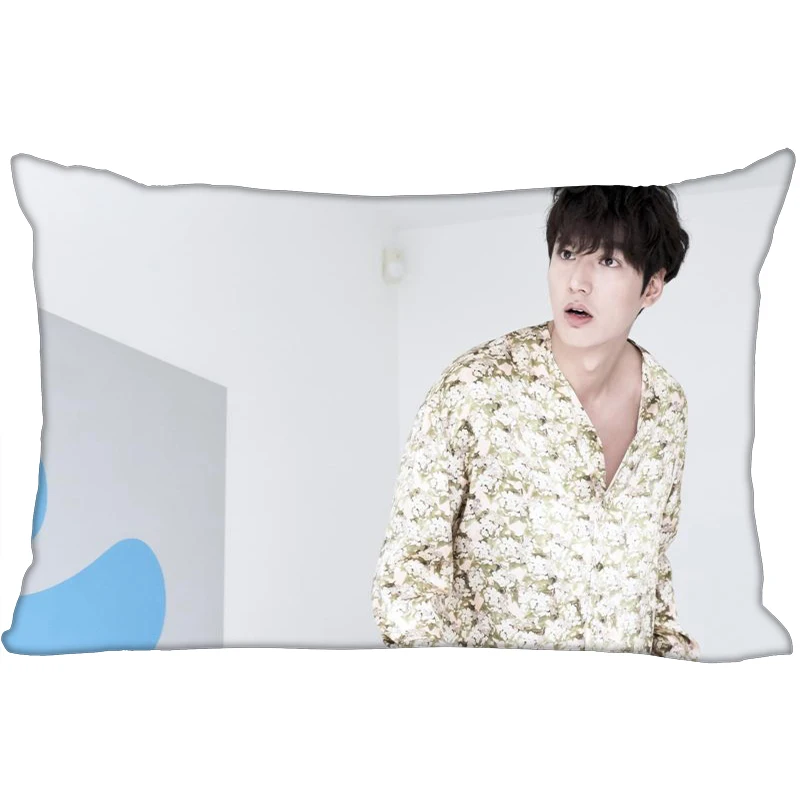 Hot Lee Min Ho Printed Satin Pillowcases Two sides Standard Silk Soft Rectangle zipper pillowcover More size Custom LOGO - Цвет: 12