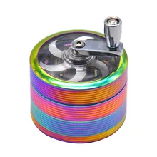 Диаметр 63 мм цинковый сплав четыре слоя Очаровательная Ручная металлическая дымошлифовальная машина металлическая Резьбовая шлифовальная машина