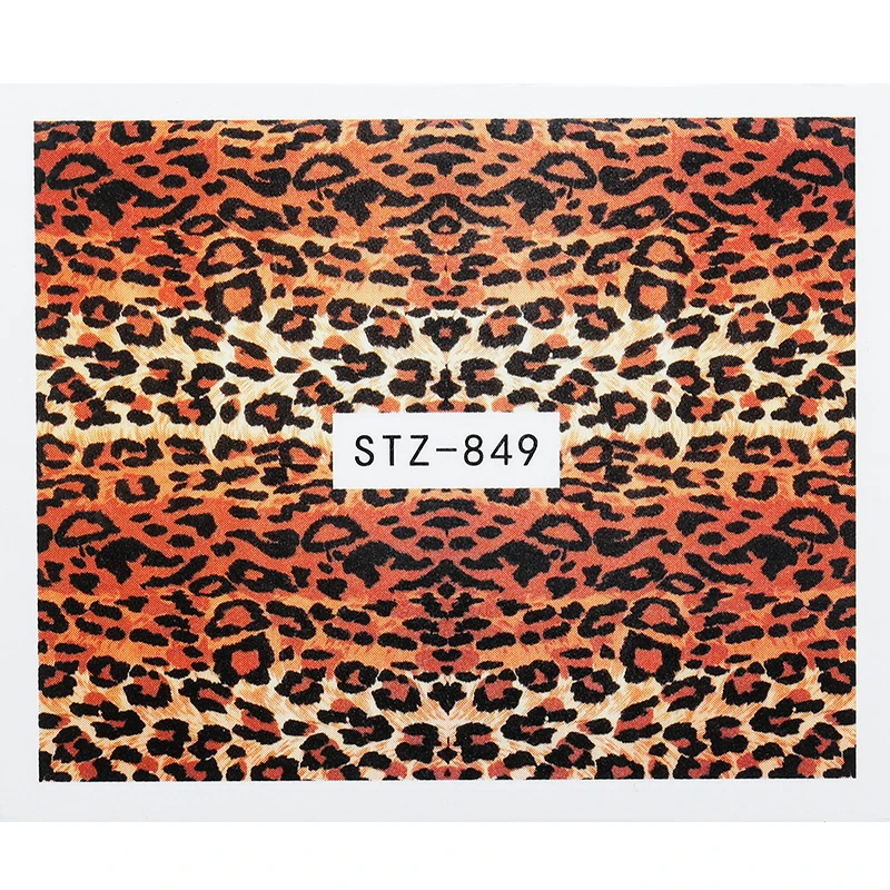 Леопардовая печать наклейки фольги дизайн ногтей сексуальные амулеты лак слайдер переводная бумага для маникюра украшения - Цвет: STZ-849